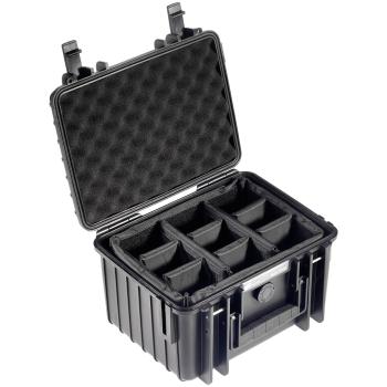 B&W Outdoor Case Type 2000 schwarz mit Facheinteilung
