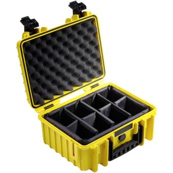 B&W Outdoor Case Type 3000 gelb mit Facheinteilung