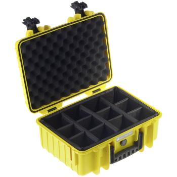 B&W Outdoor Case Type 4000 gelb mit Facheinteilung