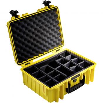 B&W Outdoor Case Type 5000 gelb mit Facheinteilung
