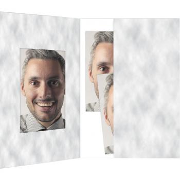 1x100 Daiber Passbildmappen wolkengrau 45x65 mm