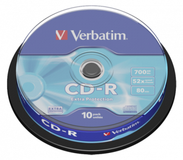 1x10 Verbatim CD-R 80 / 700MB 52x Speed Extra Protection CB