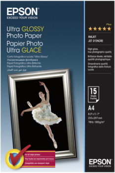 Epson Ultra Glossy Photo Paper A 4, 15 Blatt, 300 g    S 041927