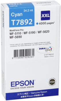 Epson DURABrite Ultra Ink XXL Tintenpatrone cyan        T 7892