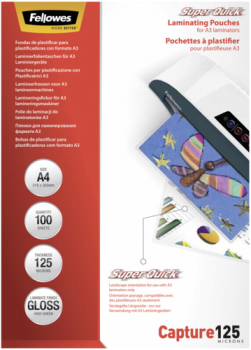 Fellowes SuperQuick A4 125 mic glänzende