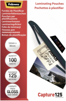 Fellowes Laminierfolie 54x86 mm 125 mic glänzend - 100 Stück