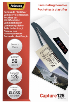 Fellowes Laminierfolie 54x86 mm 125 mic glänzend - 50 Stück