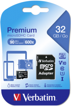 Verbatim microSDHC          32GB Class 10 UHS-I incl Adapter