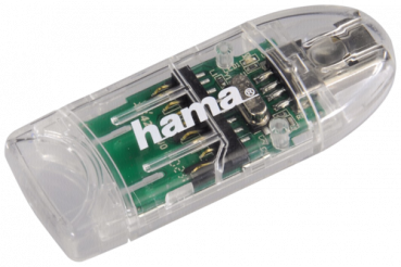 Hama USB 2.0 Kartenleser 8in1 SD/microSD transparent     91092