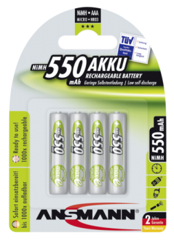 1x4 Ansmann maxE NiMH Akku Micro AAA 550 mAh