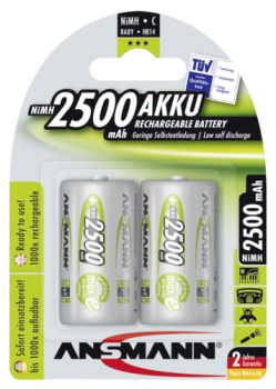 1x2 Ansmann maxE NiMH Akku Baby C 2500 mAh