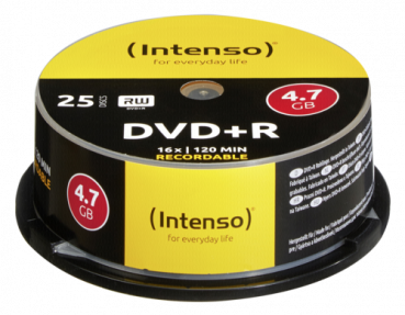 1x25 Intenso DVD+R 4,7GB 16x Speed, Cakebox