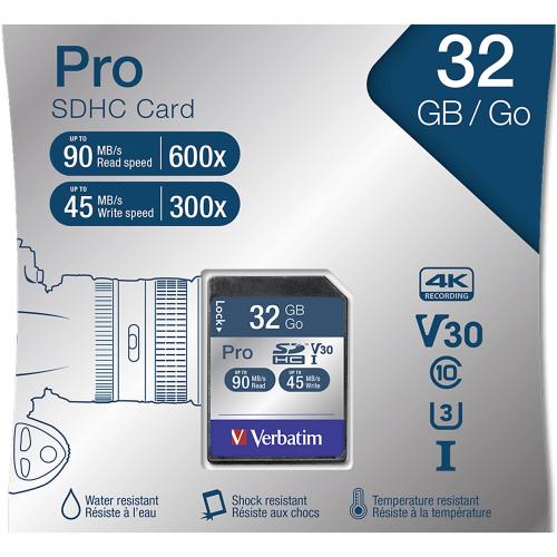 Verbatim SDHC Karte Pro     32GB Class 10 UHS-I