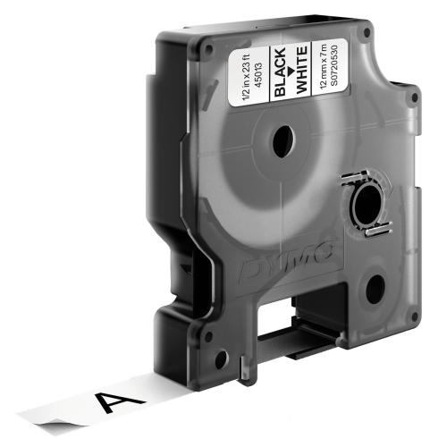 Dymo D1 Schriftband 12 mm x 7 m schwarz auf weiß           45013
