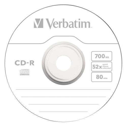 1x10 Verbatim CD-R 80 700MB 52x Data Life Slim Case