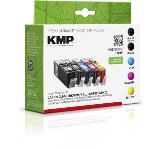 KMP C100V Multipack kompatibel mit Canon PGI-550/CLI-551 XL