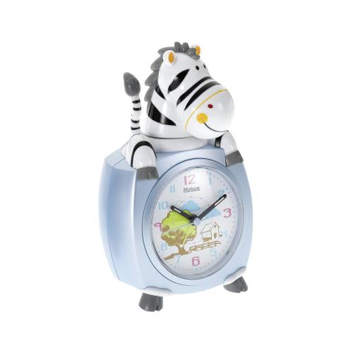 Mebus 26637 Kinder-Quarzwecker Motiv Zebra    farblich sortiert
