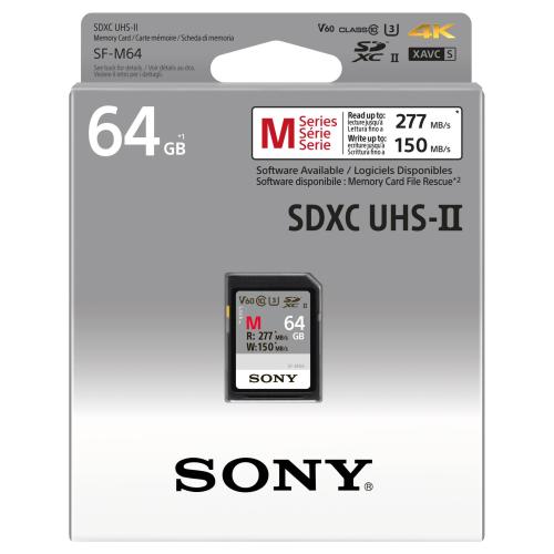 Sony SDXC M series          64GB UHS-II Class 10 U3 V60