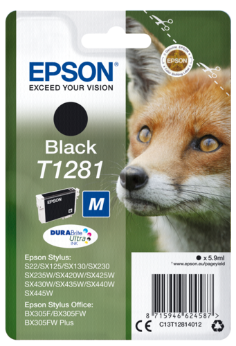 Epson Tintenpatrone schwarz DURABrite T 128           T 1281