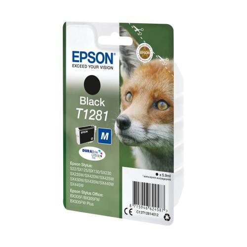 Epson Tintenpatrone schwarz DURABrite T 128           T 1281