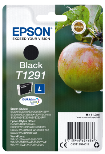 Epson Tintenpatrone schwarz DURABrite T 129           T 1291