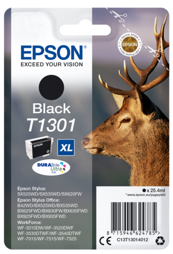 Epson Tintenpatrone schwarz DURABrite T 130           T 1301