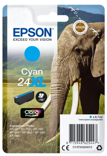 Epson Tintenpatrone XL cyan Claria Photo HD T 243     T 2432