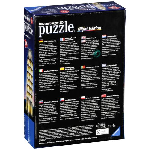 Ravensburger 3D Puzzle-Bauwerke Pisaturm bei Nacht