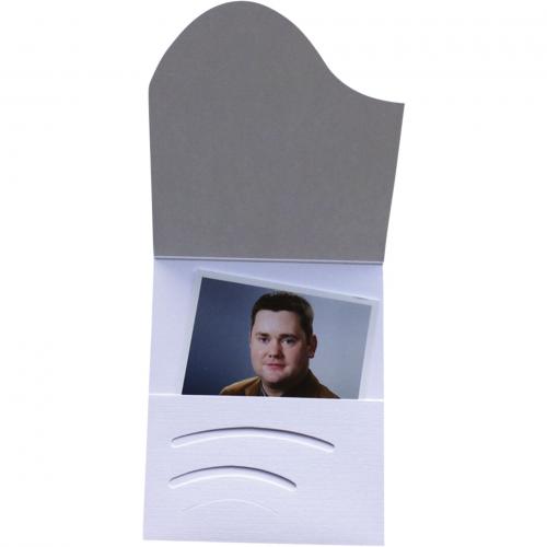 1x100 Daiber Passbildmappen Wave weiß Leinenkarton          16019