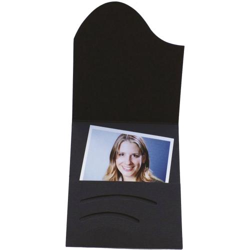 1x100 Daiber Passbildmappen Wave schwarz Leinenkarton       16020
