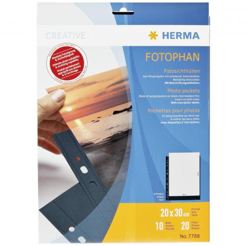 Herma fotophan 20x30 schwarz 10 Blatt                    7788