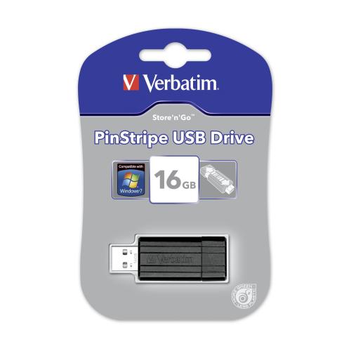 10x1 Verbatim Store n Go    16GB Pinstripe USB 2.0 black