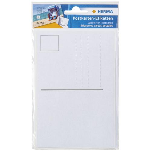 Herma Postkarten-Etiketten weiß 95x145 10 Blatt             7758