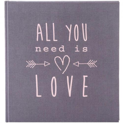 Goldbuch ALL YOU need is LOVE grau 30x31 60 weiße Seiten 27085