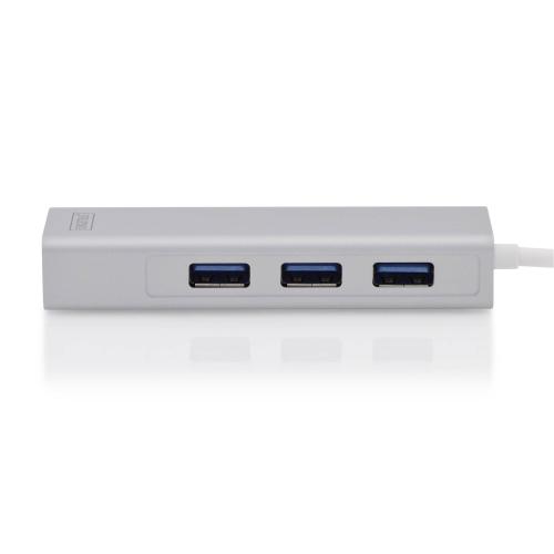 DIGITUS USB Typ C 3.0 Hub mit Gigabit Ethernet
