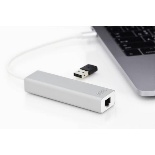DIGITUS USB Typ C 3.0 Hub mit Gigabit Ethernet