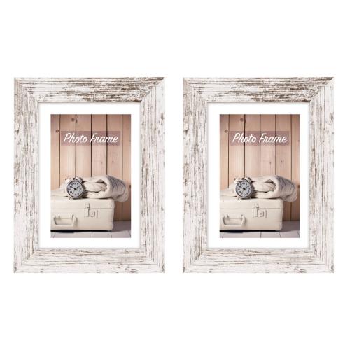 2x1 ZEP Nelson 6 weiß/br.  18x24 Holz Bilderrahmen         V21186