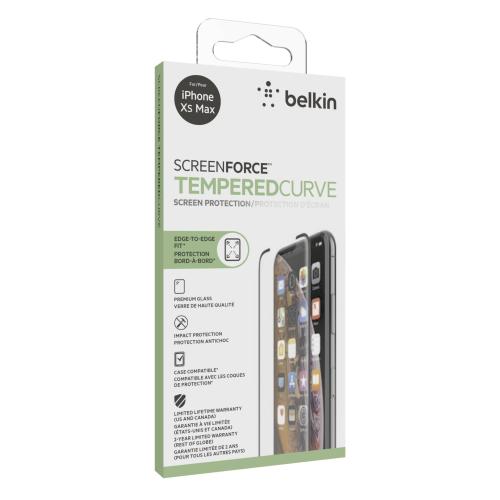 Belkin Displayschutz iPhone Xs Max Tempered Curve   F8W915zzBLK