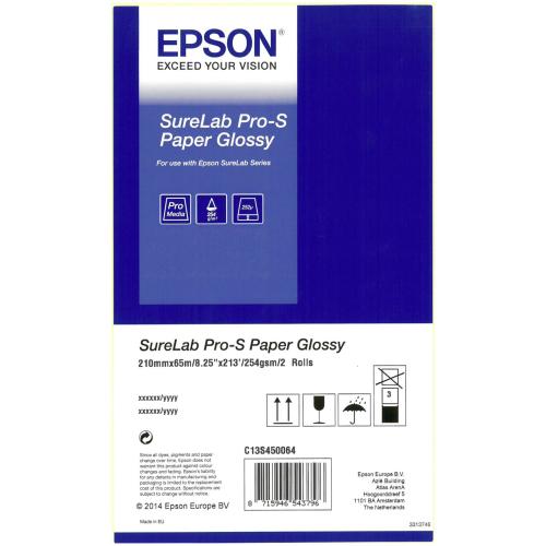 1x2 Epson SureLab Pro-S Paper Glossy A4 x 65 m 252 g