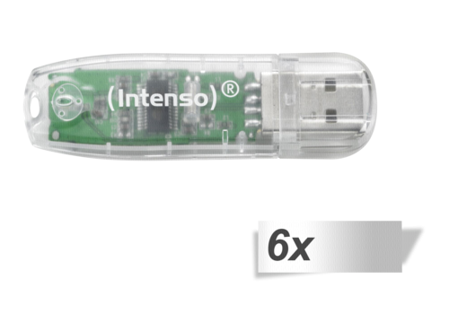 6x1 Intenso Rainbow Line    32GB USB Stick 2.0