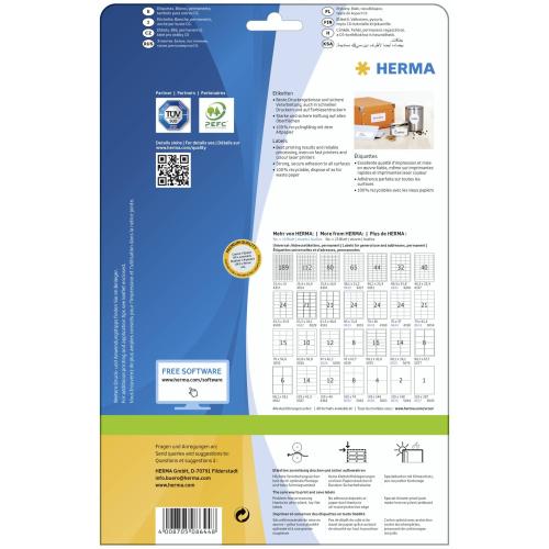 Herma Etiketten 70x37 weiß 10 Blatt DIN A4 240 Stück   8644