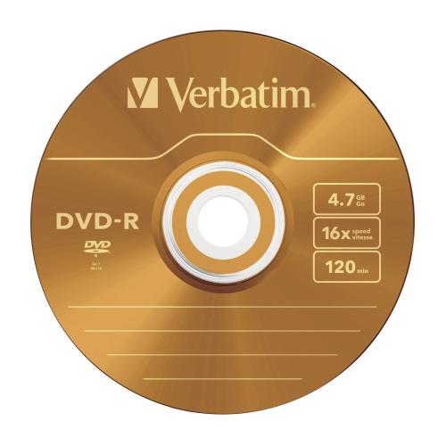 5x5 Verbatim DVD-R 4,7GB Colour 16x Speed, Slim Case