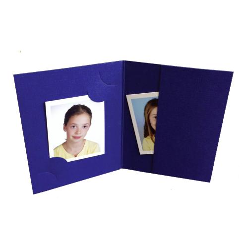 1x100 Daiber Passbildmappen blau für 3 Bildformate