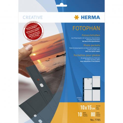 Herma fotophan 10x15 hoch 10 Blatt schwarz            7785
