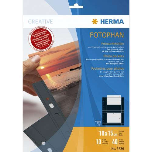 Herma fotophan 10x15 quer 10 Blatt schwarz            7786
