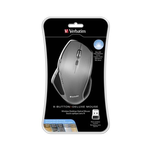 Verbatim Wireless Desktop Mouse Deluxe 8 Button Blue LED