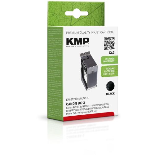 KMP C43 Tintenpatrone schwarz kompatibel mit Canon BX2/BX3