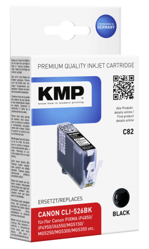 KMP C82 Tintenpatrone schwarz kompatibel mit Canon CLI-526 BK