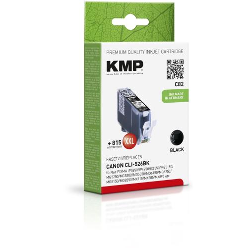 KMP C82 Tintenpatrone schwarz kompatibel mit Canon CLI-526 BK