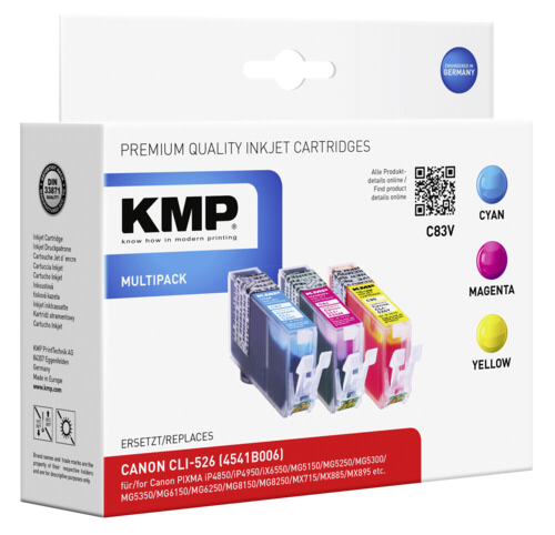 KMP C83V Vorteilspack C/M/Y kompatibel mit Canon CLI-526
